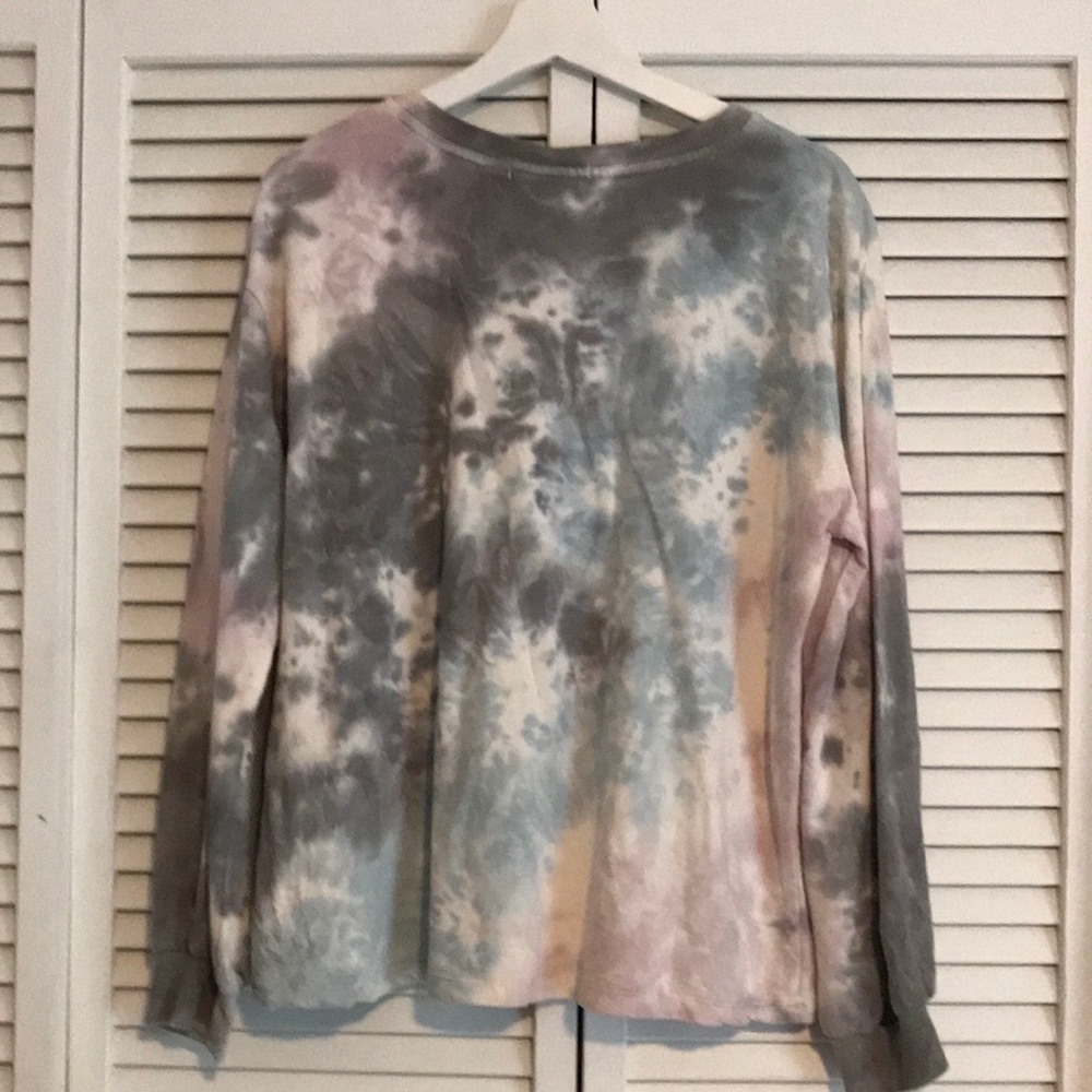 C&C California Tie-Dye Long Sleeve Tee in Pastel Mix SZ M